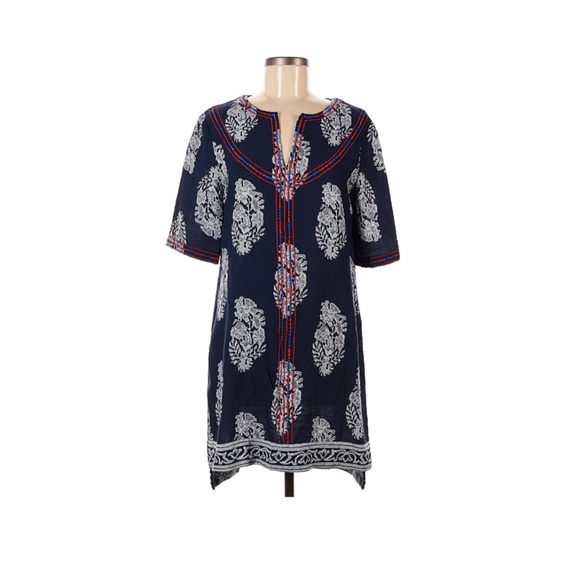Ranna Gill x Anthropologie Embroidered Tunic Popover Dress Swim Cover-up - Picture 1 of 6